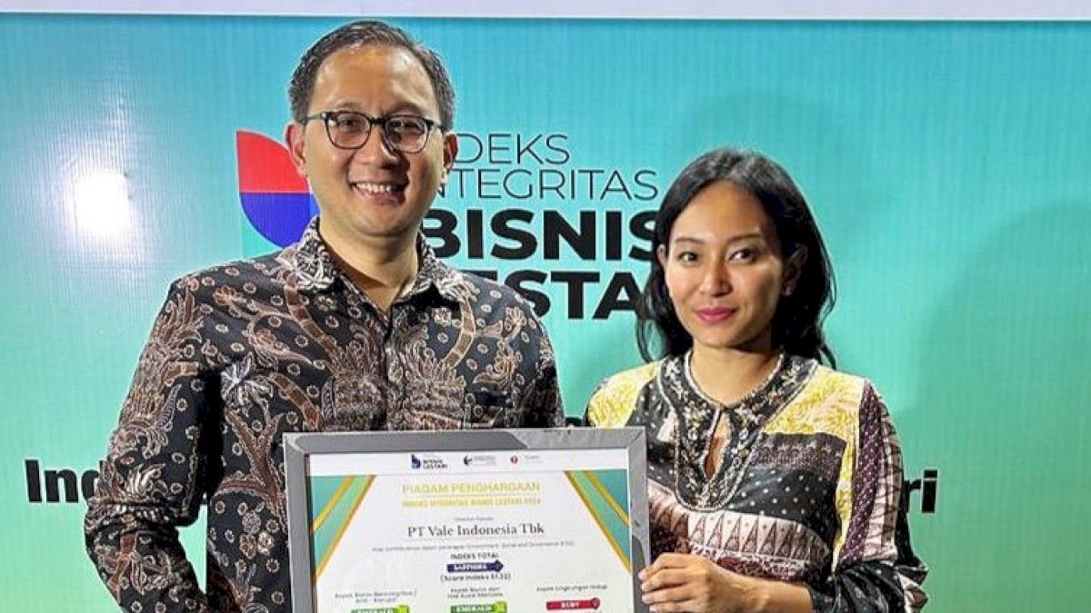Raih Pengakuan Tinggu Indeks Integritas Bisnis Lestari, PT Vale Buktikan Komitmen dalam Praktik ESG