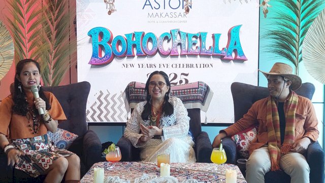 Konferensi pers tema malam pergantian tahun Aston Makassar. Foto: Andi Baso Mappanyompa / Sulselsatu.com.