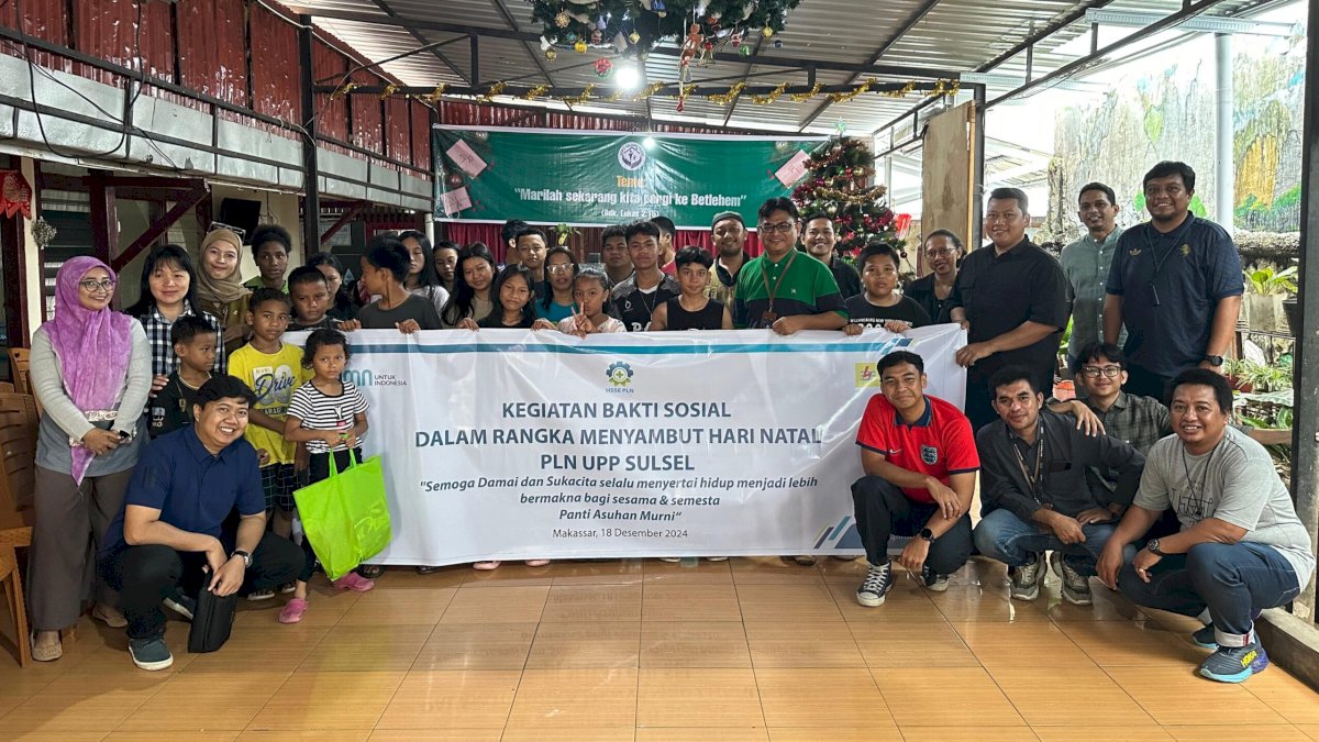 PLN Tebarkan Sukacita Bersama Panti Asuhan Murni Makassar di Hari Raya Natal 2024