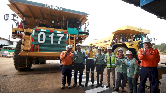 Truk listrik yang dihadirkan PT Vale mendorong komitmen rendah karbon. Foto: Istimewa.