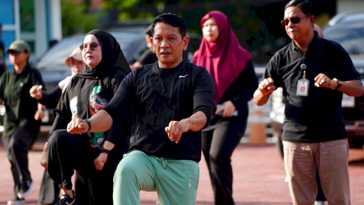 Kanwil Kemenkum Sulsel Gelar Senam Rutin, Tingkatkan Kebugaran dan Kebersamaan Pegawai