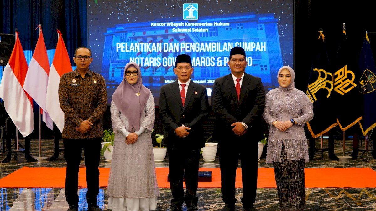 Kakanwil Kemenkum Sulsel Lantik Tiga Notaris Baru untuk Wilayah Gowa, Maros, dan Palopo