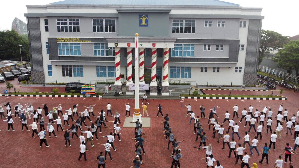 Perkuat Sinergitas, 3 Kantor Wilayah di bawah Kemenko Hukum, HAM dan Imipas Gelar Senam Bersama