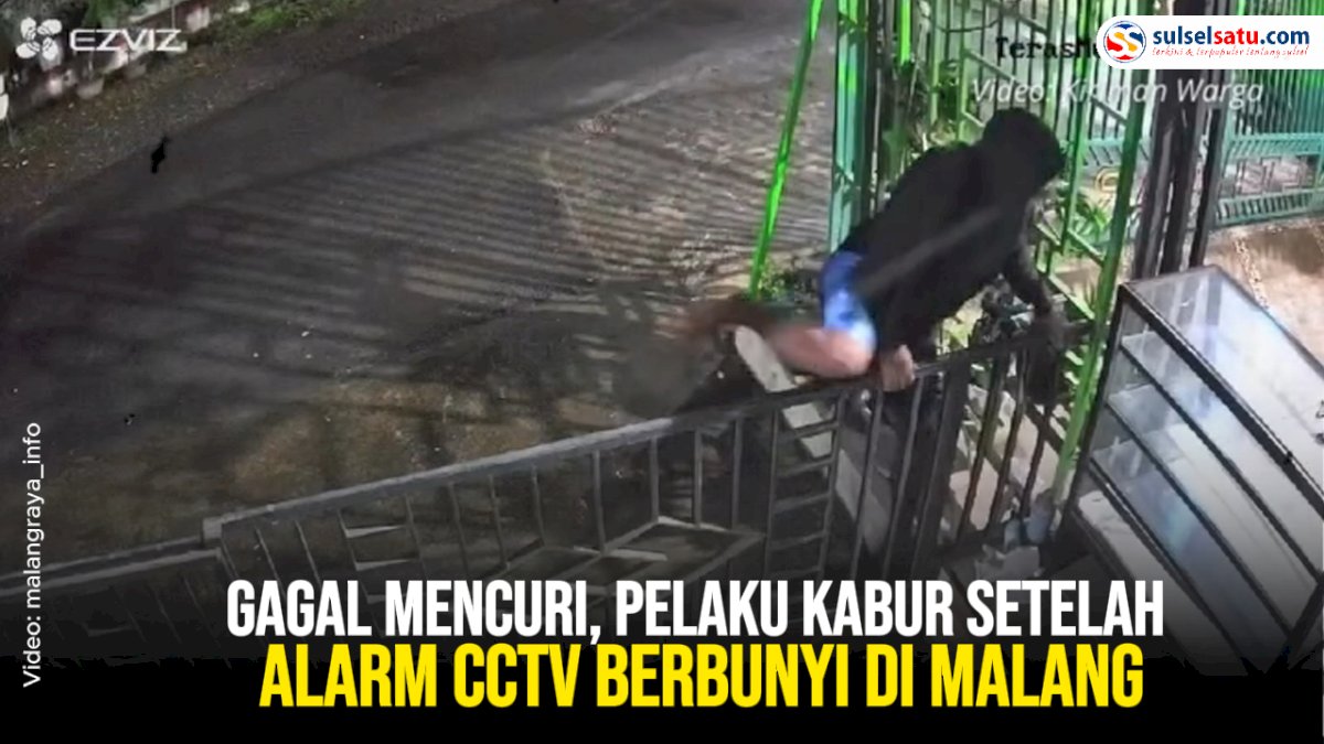 VIDEO: Gagal Mencuri, Pelaku Kabur Setelah Alarm CCTV Berbunyi di Malang
