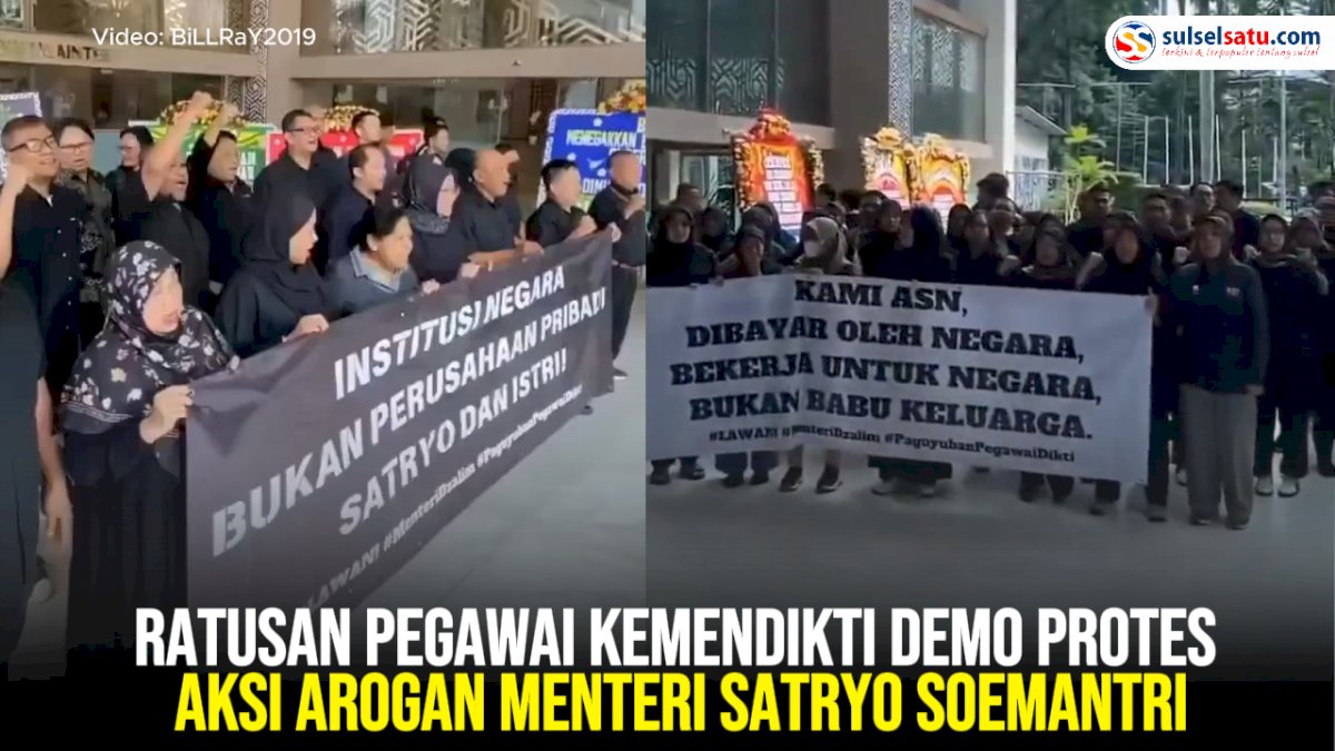 VIDEO: Ratusan Pegawai Kemendikti Demo Protes Aksi Arogan Menteri Satryo Soemantri