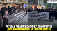 VIDEO: Ratusan Pegawai Kemendikti Demo Protes Aksi Arogan Menteri Satryo Soemantri