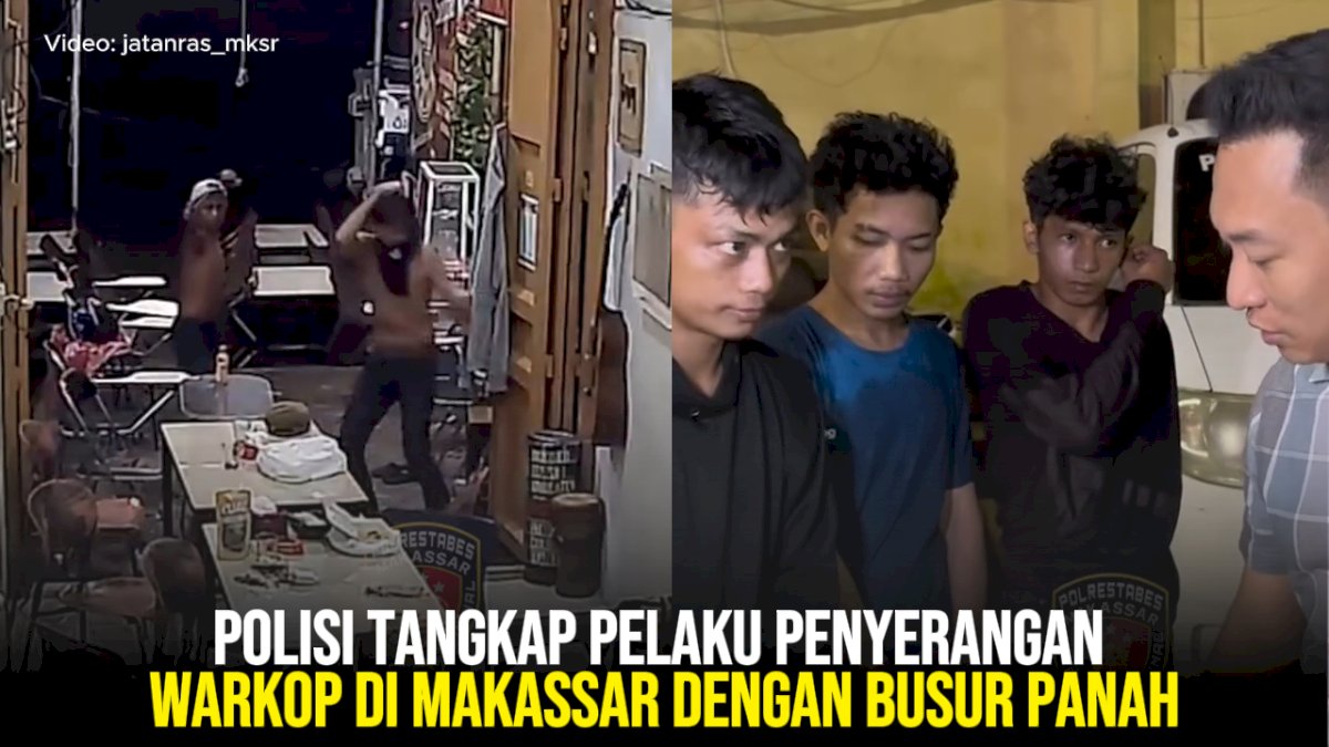 VIDEO: Polisi Tangkap Pelaku Penyerangan Warkop di Makassar dengan Busur Panah