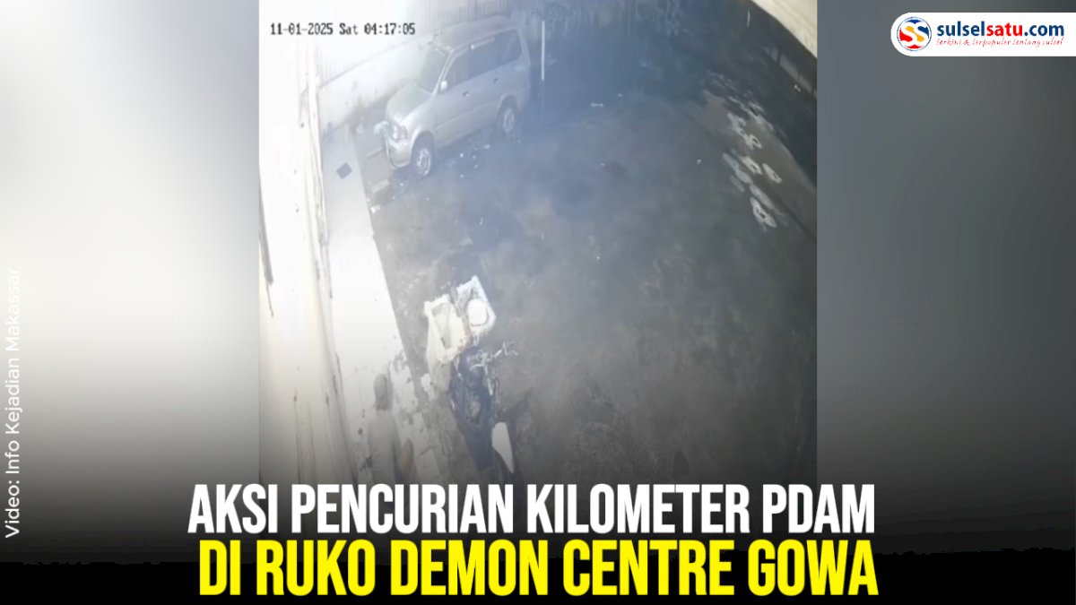 VIDEO: Aksi Pencurian Kilometer PDAM di Ruko Demon Centre Gowa