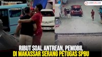 VIDEO: Ribut Soal Antrean, Pemobil di Makassar Serang Petugas SPBU