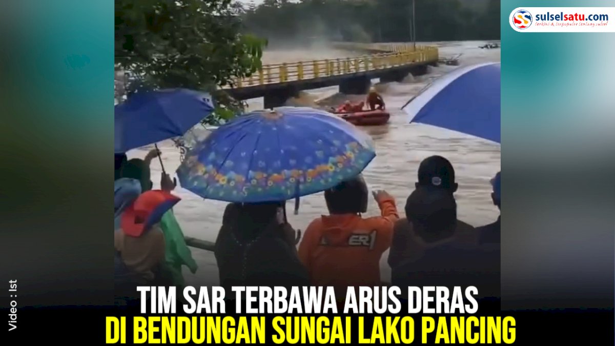 VIDEO: Tim SAR Terbawa Arus Deras di Bendungan Sungai Lako Pancing