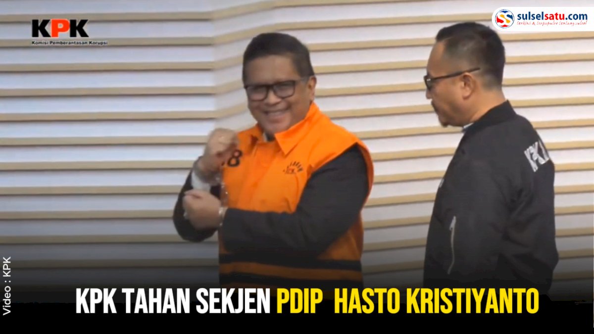 VIDEO: Sekjen PDIP Hasto Kristiyanto Resmi Ditahan KPK