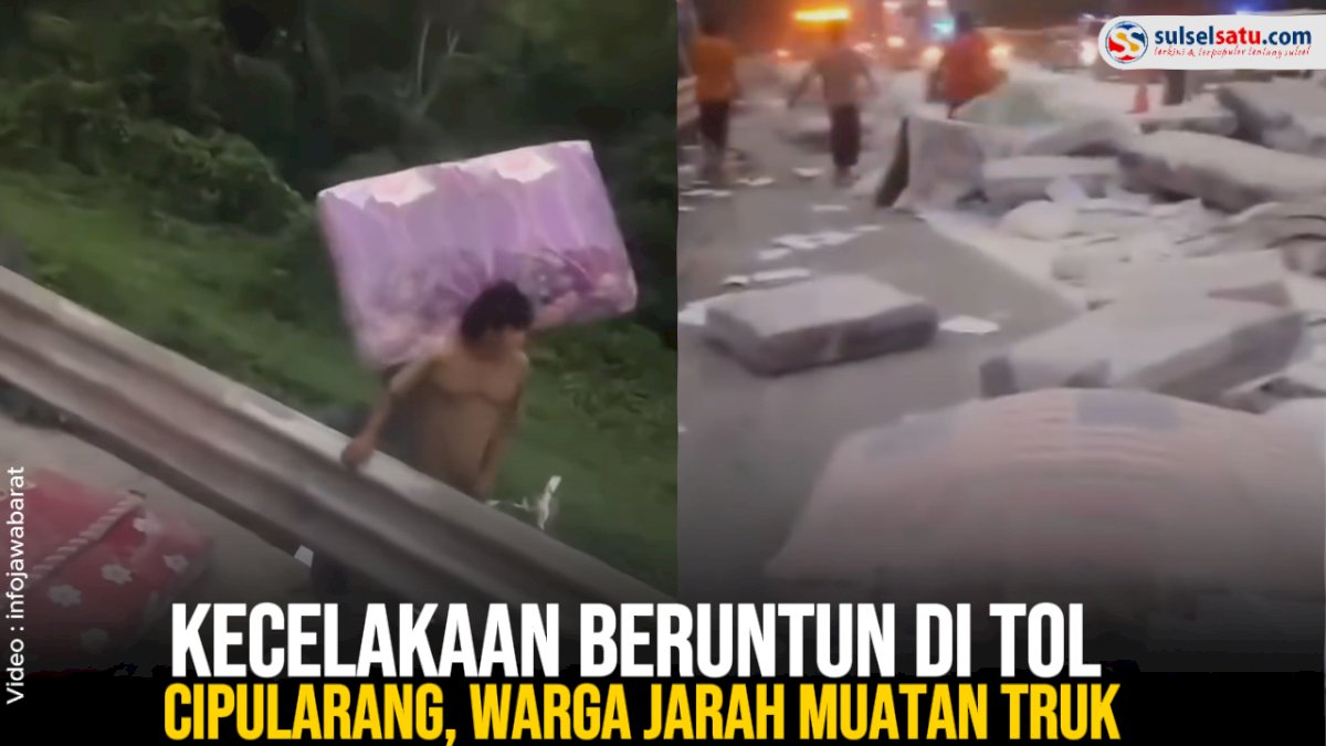 VIDEO: Kecelakaan Beruntun di Tol Cipularang, Warga Jarah Muatan Truk