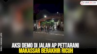 VIDEO: Aksi Demo di Jalan AP Pettarani Makassar Berakhir Ricuh