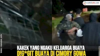 VIDEO: Kakek yang ‘Ngaku’ Keluarga Buaya Digigit Buaya di Cimory Gowa