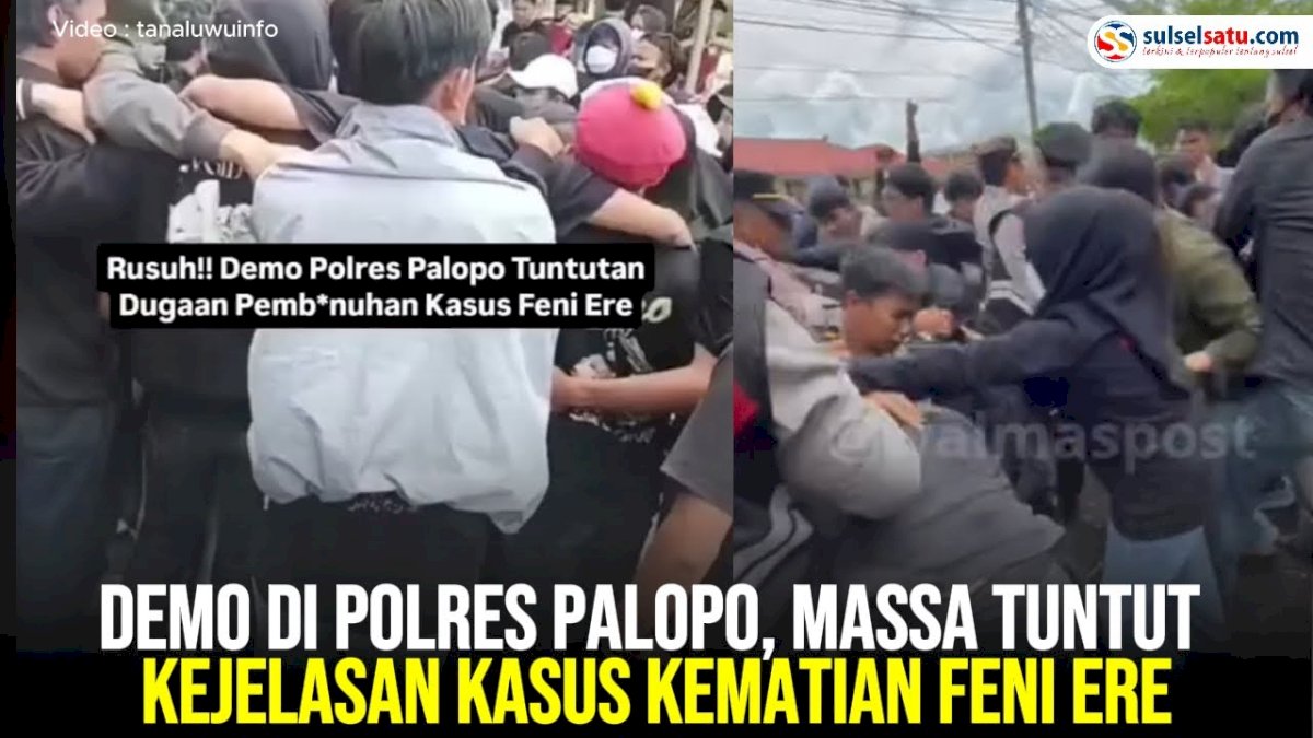VIDEO: Demo di Polres Palopo, Massa Tuntut Kejelasan Kasus Kematian Feni Ere