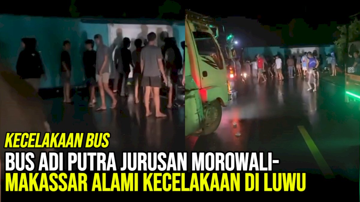 VIDEO: Bus Adi Putra Jurusan Morowali-Makassar Alami Kecelakaan di Luwu