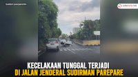 VIDEO: Kecelakaan Tunggal Terjadi di Jalan Jenderal Sudirman Parepare