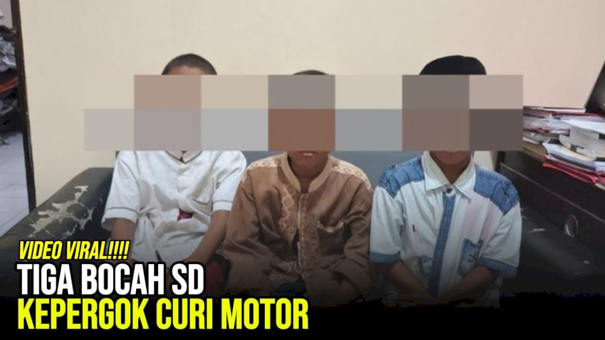 VIDEO: Tiga Bocah SD Kepergok Curi Motor