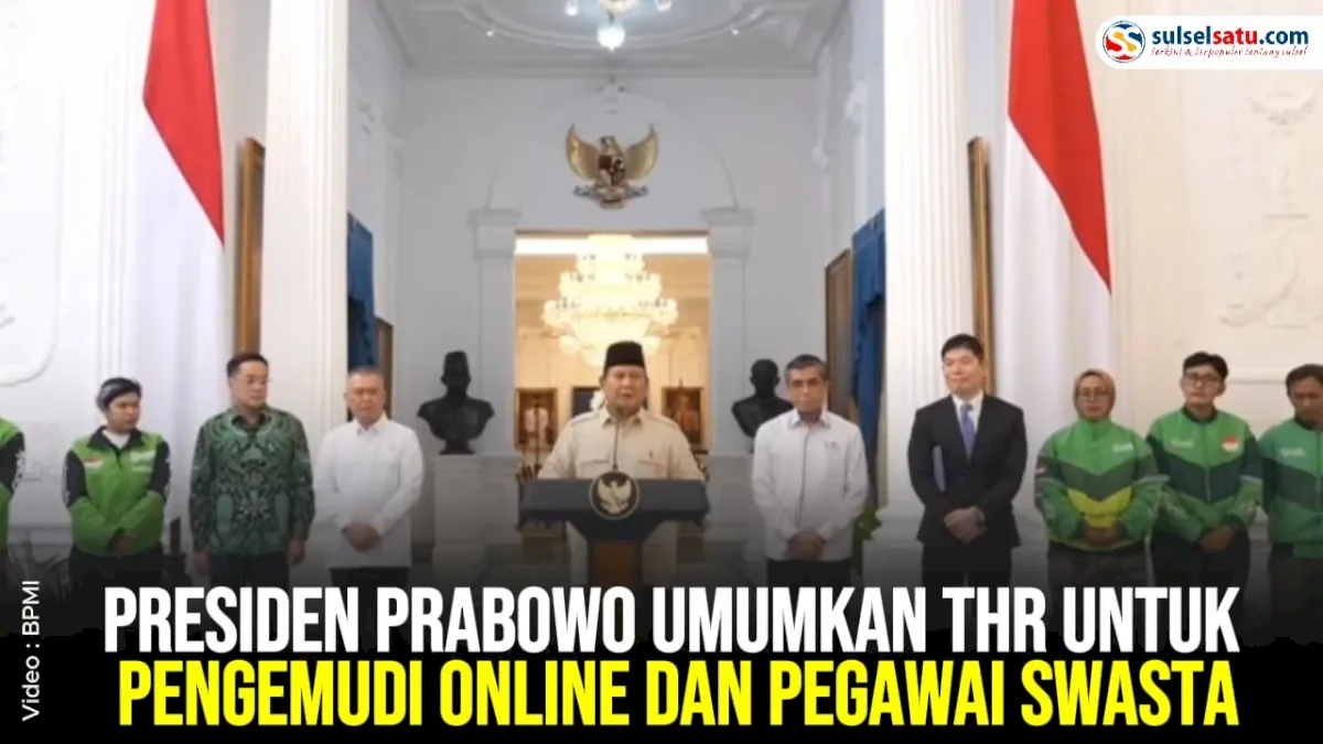 VIDEO: Presiden Prabowo Umumkan THR untuk Pengemudi Online dan Pegawai Swasta