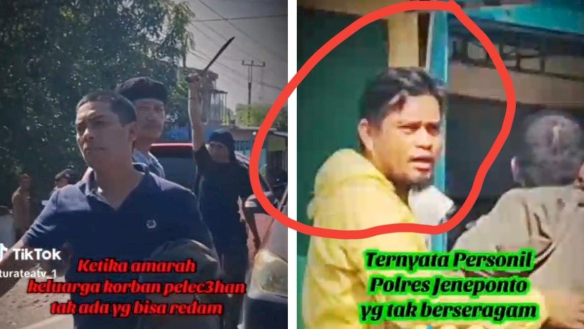 Viral! Polisi Berpakaian Santai Tenangkan Massa Blokir Jalan di Jeneponto Gegara Kasus Dugaan Pelecehan