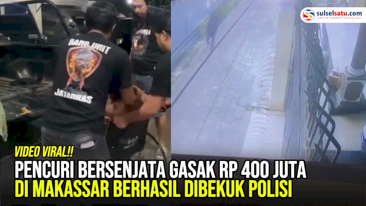 VIDEO: Rampok Bersenjata Gasak Rp 400 Juta di Makassar, Pelaku Dibekuk Polisi