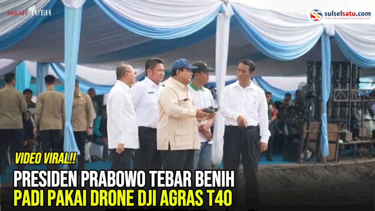 VIDEO: Presiden Prabowo Tebar Benih Padi Pakai Drone DJI Agras T40