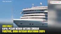 VIDEO: Kapal Pesiar Mewah Artania Singgah Parepare, Bawa Ratusan Wisatawan Eropa