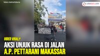 VIDEO: Aksi Unjuk Rasa di Jalan A.P. Pettarani Makassar