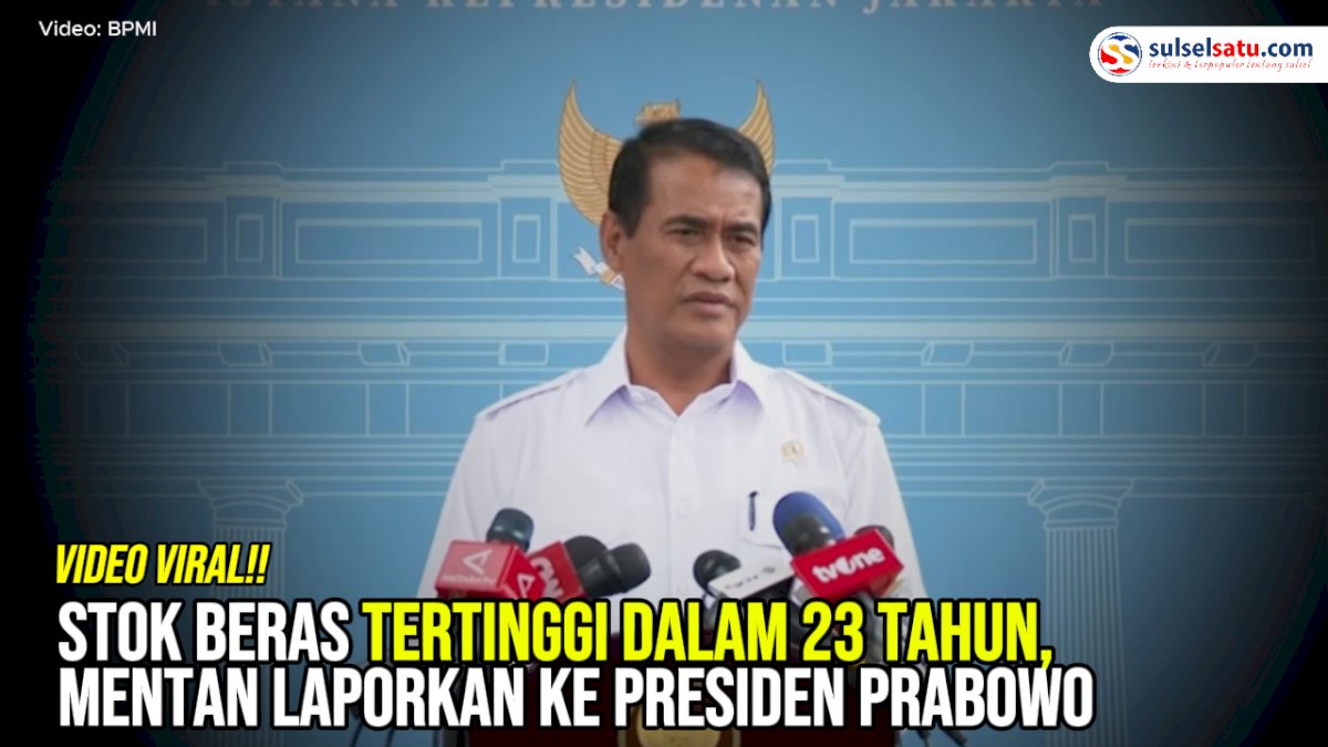 VIDEO: Stok Beras Tertinggi dalam 23 Tahun, Mentan Laporkan ke Presiden Prabowo