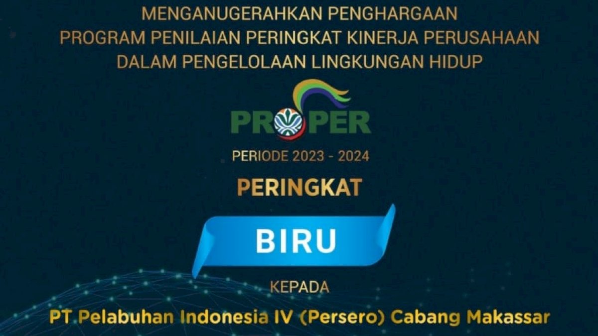 Komitmen Jaga dan Kelola Lingkungan Hidup, Pelindo Regional 4 Raih Penghargaan PROPER