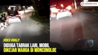 VIDEO: Diduga Tabrak Lari, Mobil Dikejar Warga di Moncongloe