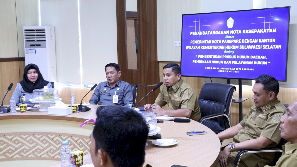 Wali Kota Parepare Terima Kunjungan Kakanwil Kemenkumham Sulsel, Teken MoU Perlindungan Hukum