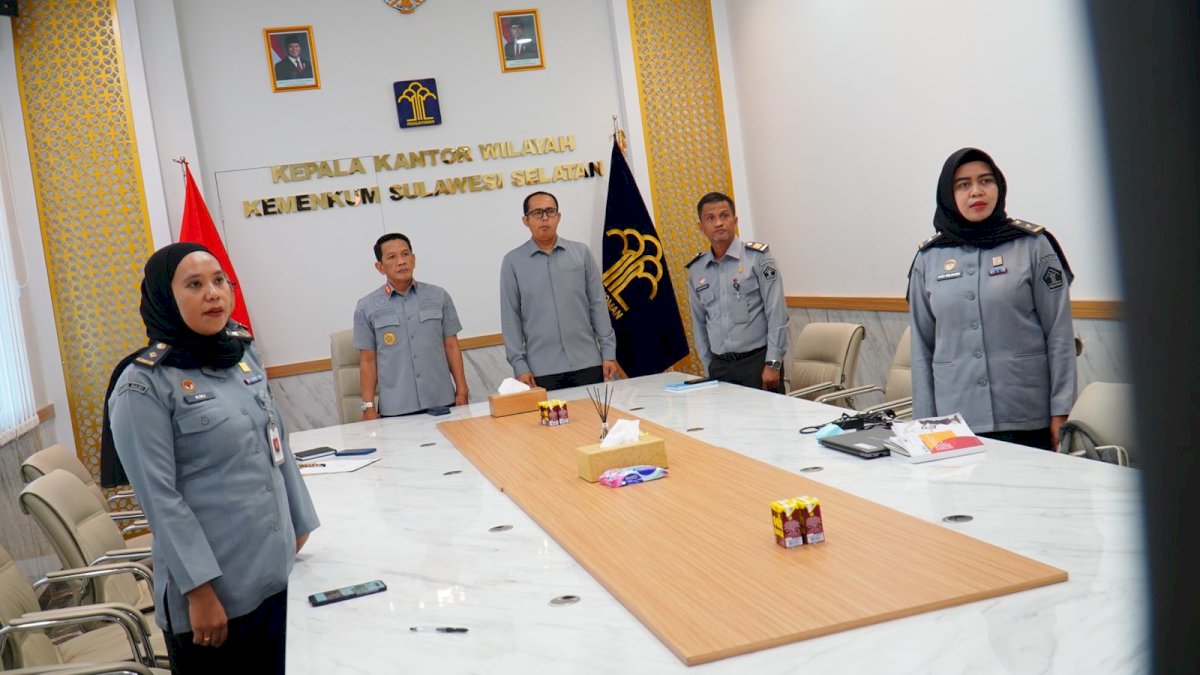 Kanwil Kemenkum Sulsel Ikuti Rakor Virtual Optimalisasi Layanan Pendaftaran Jaminan Fidusia