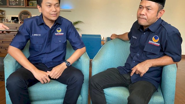 Dua anggota DPRD Makassar Fraksi NasDem Andi Odhika (kiri) dan Jufri Pabe (kanan). Foto/SS