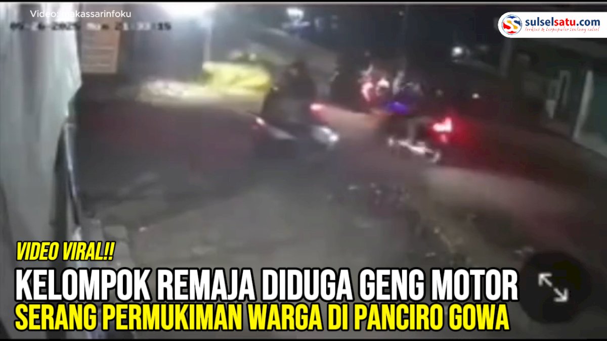 VIDEO: Kelompok Remaja Diduga Geng Motor Serang Permukiman Warga di Panciro Gowa
