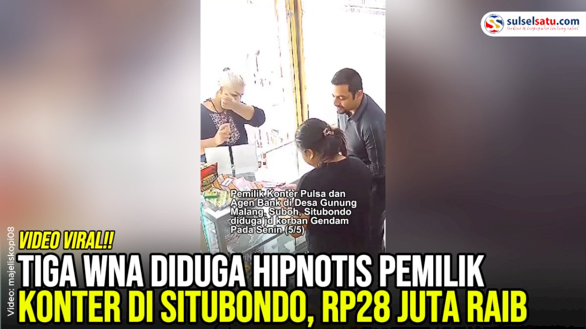 VIDEO: Tiga WNA Diduga Hipnotis Pemilik Konter di Situbondo, Rp28 Juta Raib