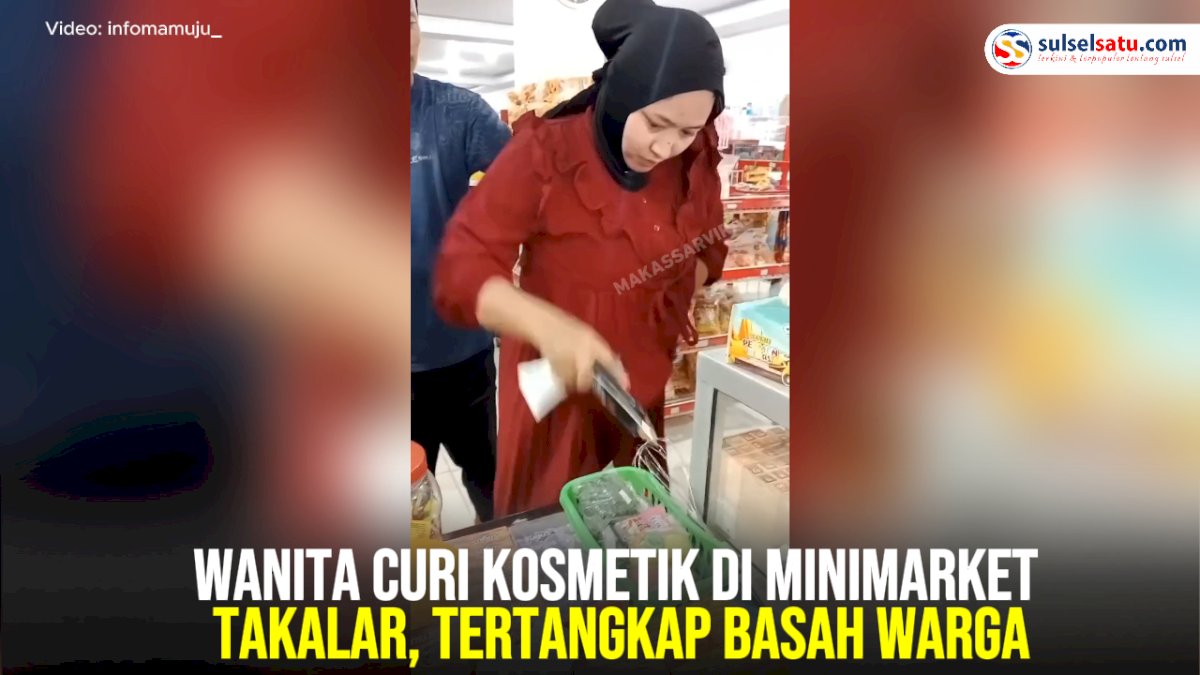 VIDEO: Wanita Curi Kosmetik di Minimarket Takalar, Tertangkap Basah Warga