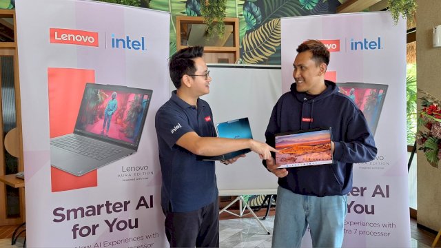 Peluncuran laptop Lenovo di lini Aura Edition di Makassar. Foto: Sri Wahyu Diastuti / Sulselsatu.com.