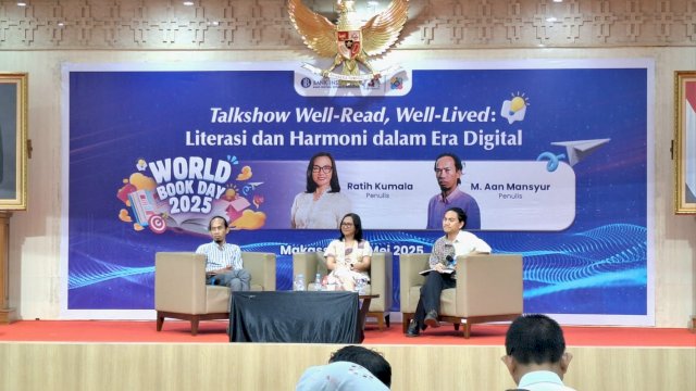 Talkshow BI Sulsel memperingati Hari Buku Sedunia. Foto: Sri Wahyu Diastuti / Sulselsatu.com.