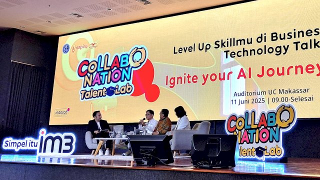 Collabonation Talent Lab Indosat dan Wadhwani yang hadir di Universitas Ciputra Makassar. Foto: Sri Wahyu Diastuti / Sulselsatu.com.