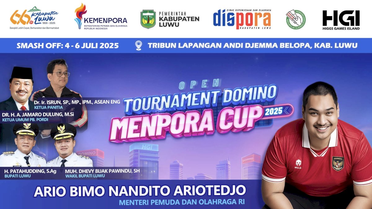 Open Tournament Domino Menpora Cup 2025 Siap Gelar, Hadirkan Kompetisi Terbesar di Sulsel