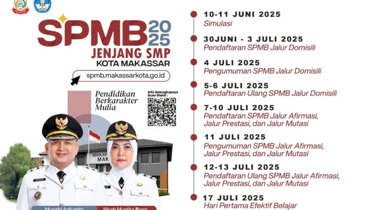 Pendaftaran SPMB SMP di Makassar Diundur hingga 30 Juni 2025, Ini Jadwal Lengkapnya