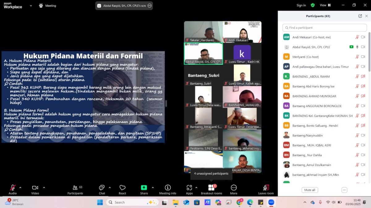 Kanwil Kemenkumham Sulsel Gelar Pelatihan Paralegal Angkatan II, 182 Peserta Ikut Secara Daring