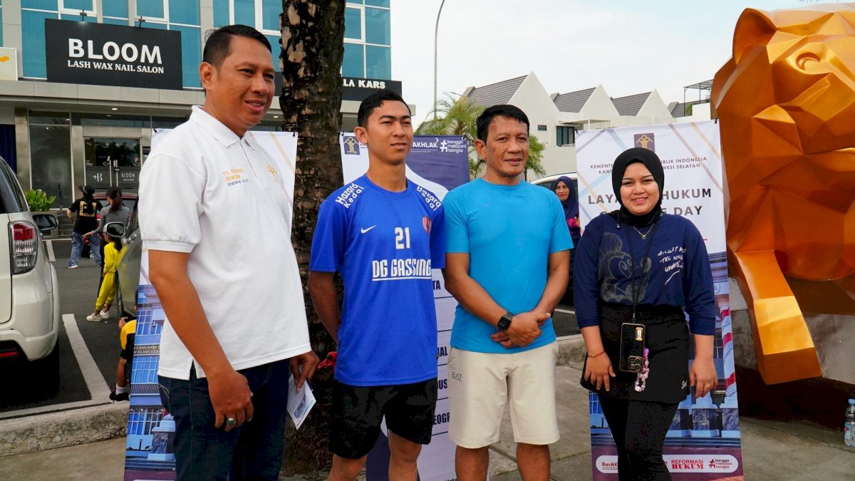 Kanwil Kemenkum Sulsel Bawa Layanan Hukum ke Car Free Day Makassar