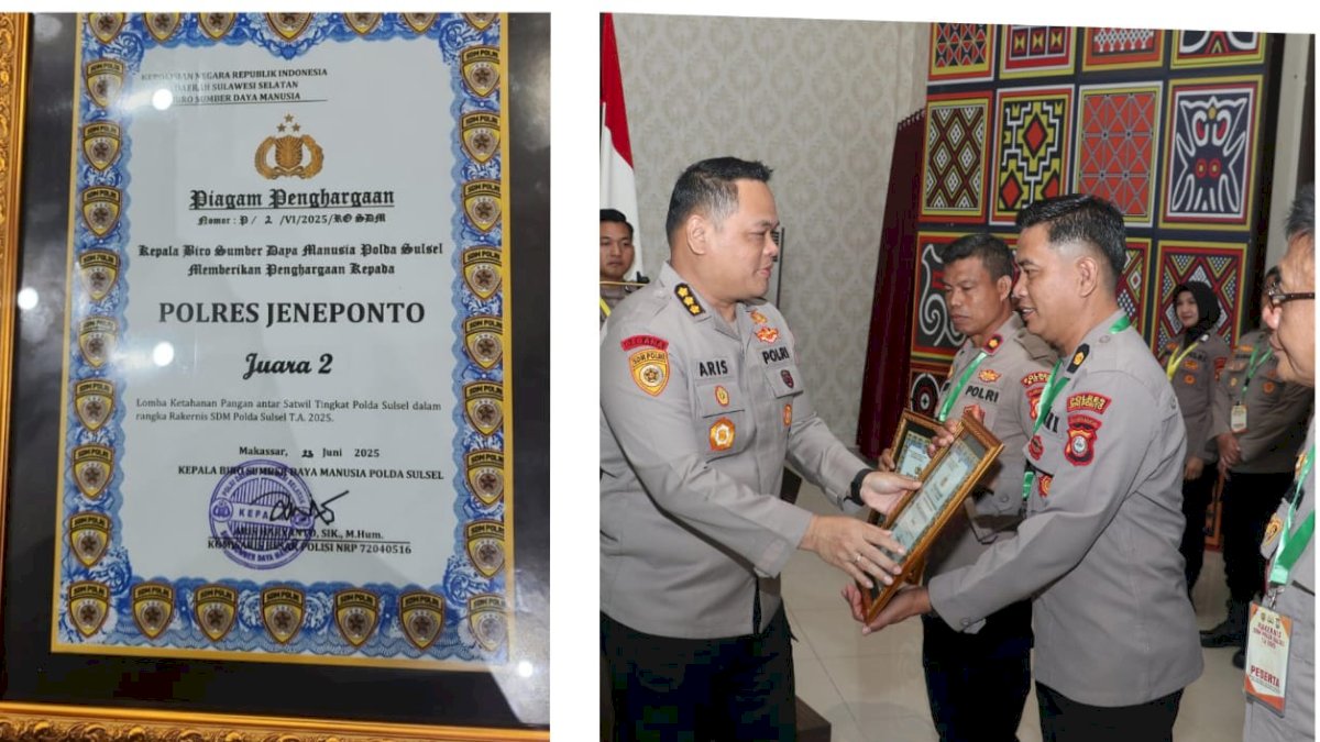 Prestasi Gemilang! Polres Jeneponto Juara 2 Lomba Ketahanan Pangan Tingkat Polda