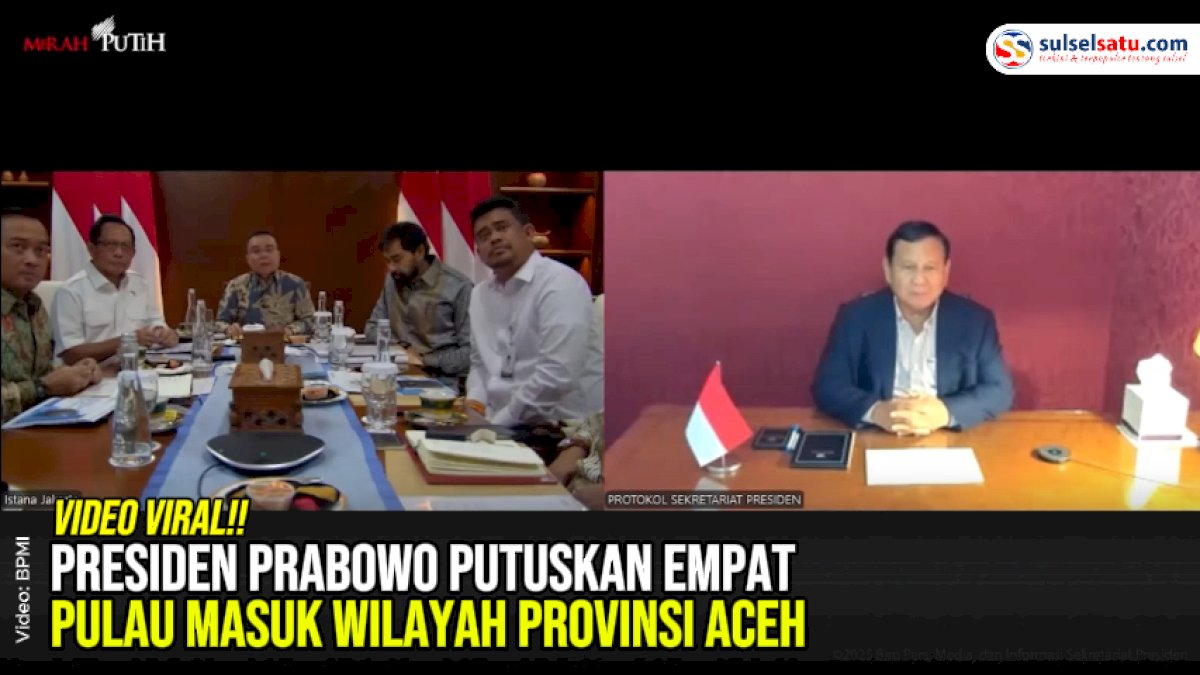 VIDEO: Presiden Prabowo Putuskan Empat Pulau Masuk Wilayah Provinsi Aceh