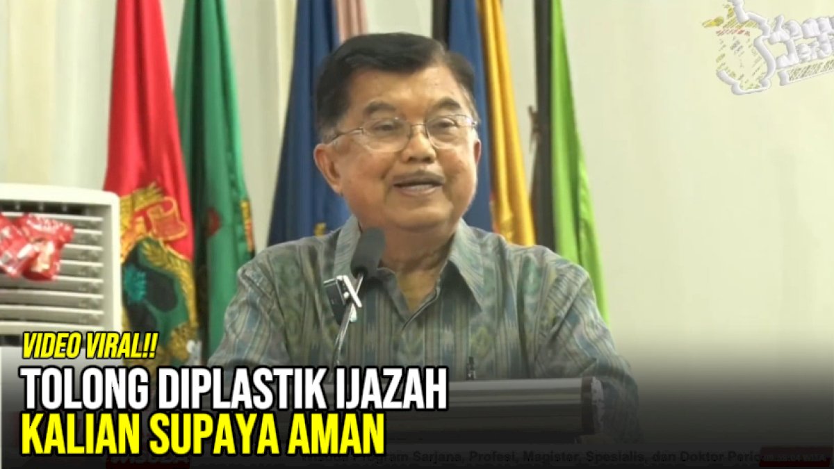 VIDEO: Jusuf Kalla Beri Wejangan di Wisuda Unhas: Tolong Diplastik Ijazah Kalian Supaya Aman