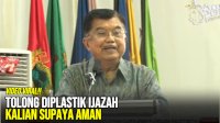 VIDEO: Jusuf Kalla Beri Wejangan di Wisuda Unhas: Tolong Diplastik Ijazah Kalian Supaya Aman