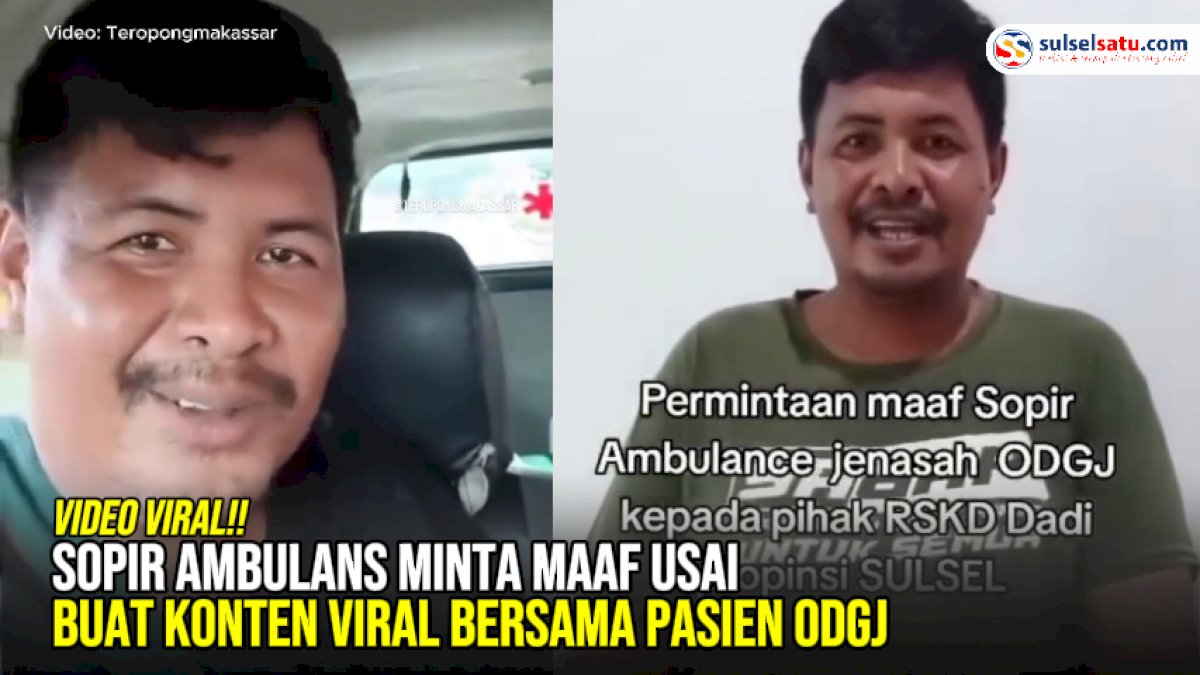 VIDEO: Sopir Ambulans Minta Maaf Usai Buat Konten Viral Bersama Pasien ODGJ