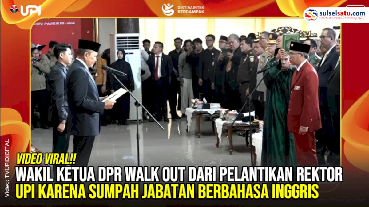 VIDEO: Wakil Ketua DPR Walk Out dari Pelantikan Rektor UPI karena Sumpah Jabatan Berbahasa Inggris